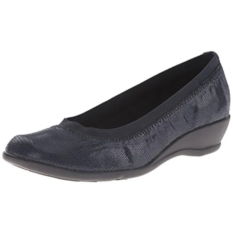 Low Prices Hush Puppies Womens Rogan Shimmer Wedge Round-Toe Shoes