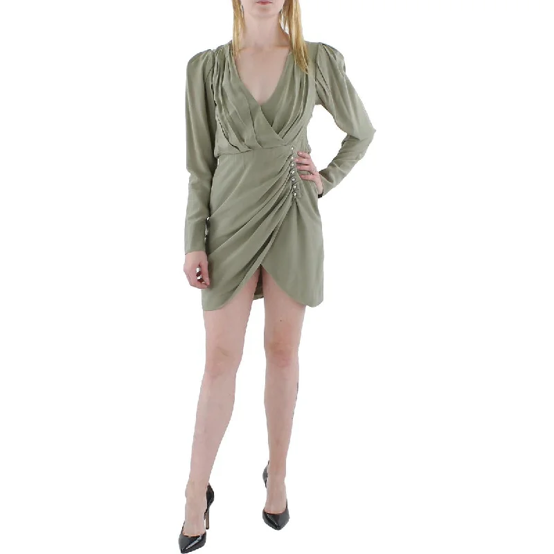 Stock Up and Save Jonathan Simkhai Womens Leilani Puff Sleeve Pleated Mini Dress