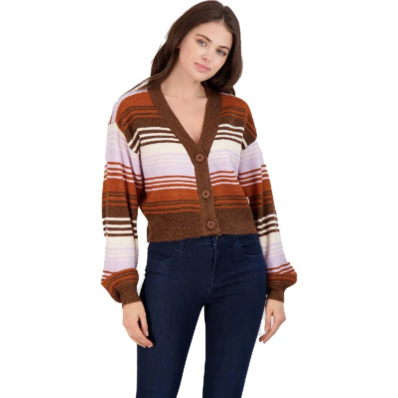 Midnight Madness Kendall + Kylie Women's Knit Striped Short Cardigan Sweater