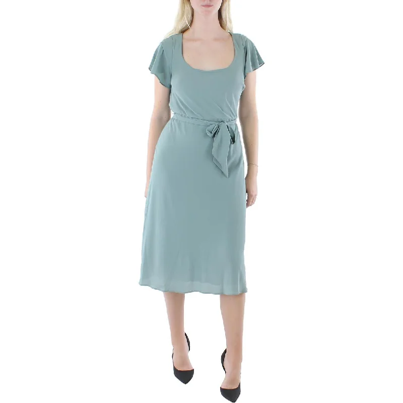 Factory Direct Sale Lauren Ralph Lauren Womens Flutter Sleeve Midi Dress