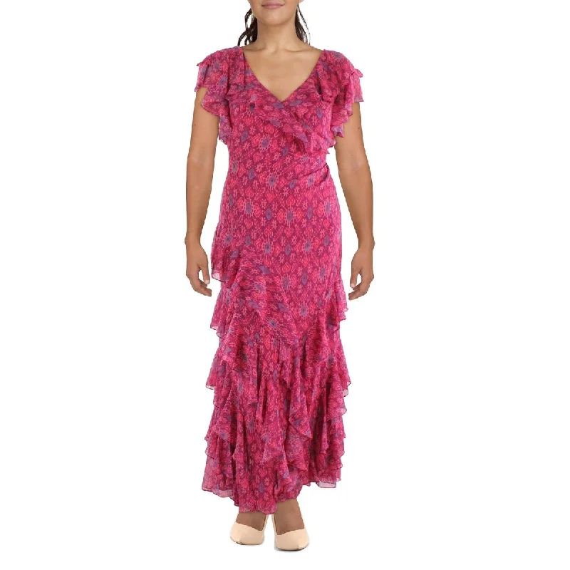 YEAR-End Sale Lauren Ralph Lauren Womens Geo Print Long Evening Dress