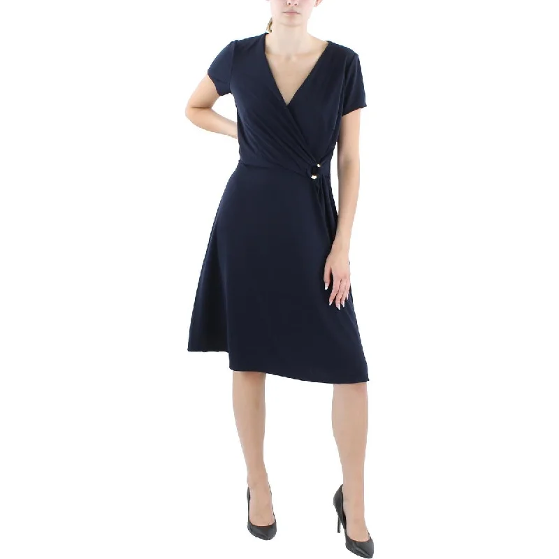 Weekend Special Lauren Ralph Lauren Womens Knee Length Embelished Wrap Dress