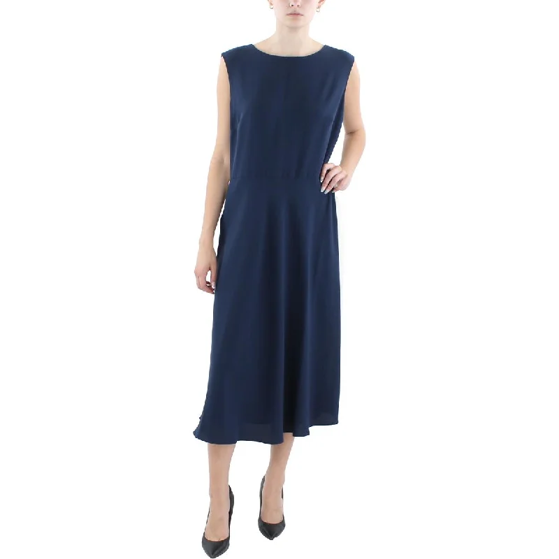 Deal Frenzy Lauren Ralph Lauren Womens Raukty Crepe Colorblock Midi Dress