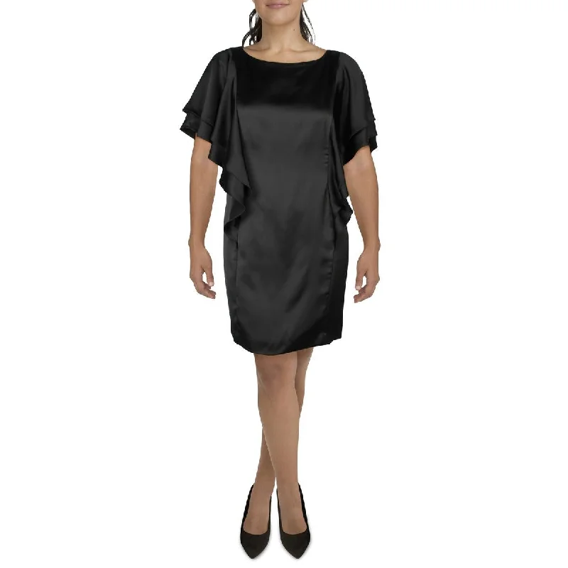 Extra Savings Lauren Ralph Lauren Womens Satin Flutter Sleeve Cocktail And Party Dress