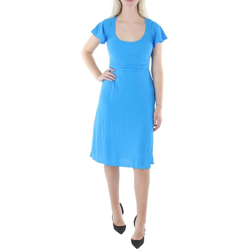 Bargain Bin Lauren Ralph Lauren Womens Scoop Neck Knee-Length Midi Dress