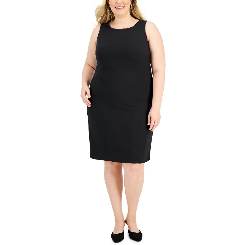 Hurry In Le Suit Womens Plus Sleeveless Knee-Length Sheath Dress