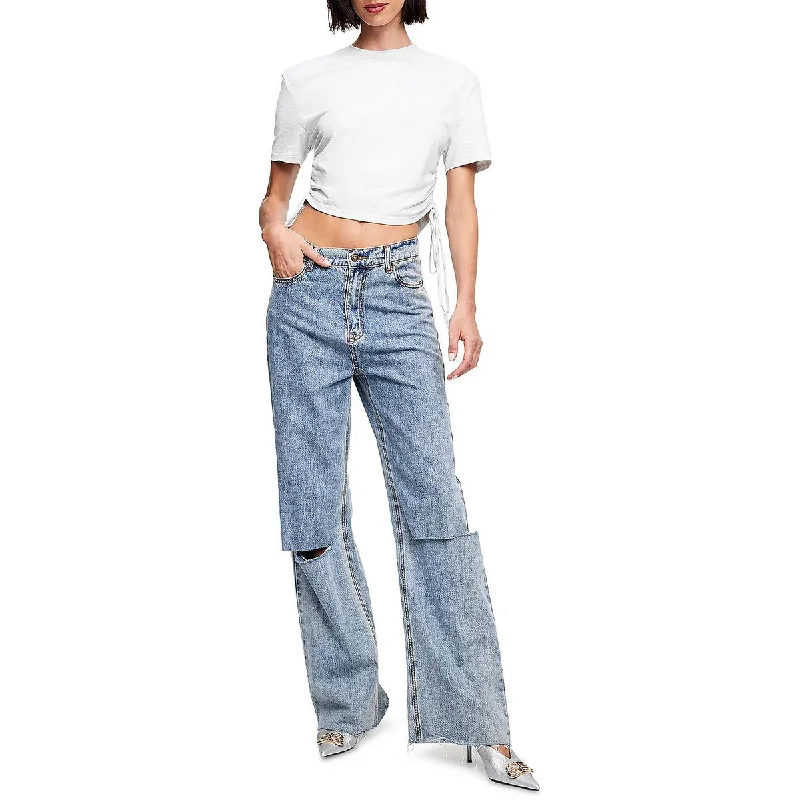 Exclusive Deal Lioness Womens Agyness Marled Short Sleeve Cropped