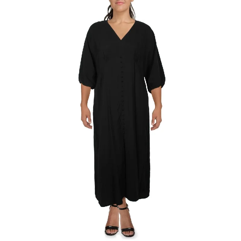 Extra Savings MNG Womens Plus V Neck Midi Midi Dress