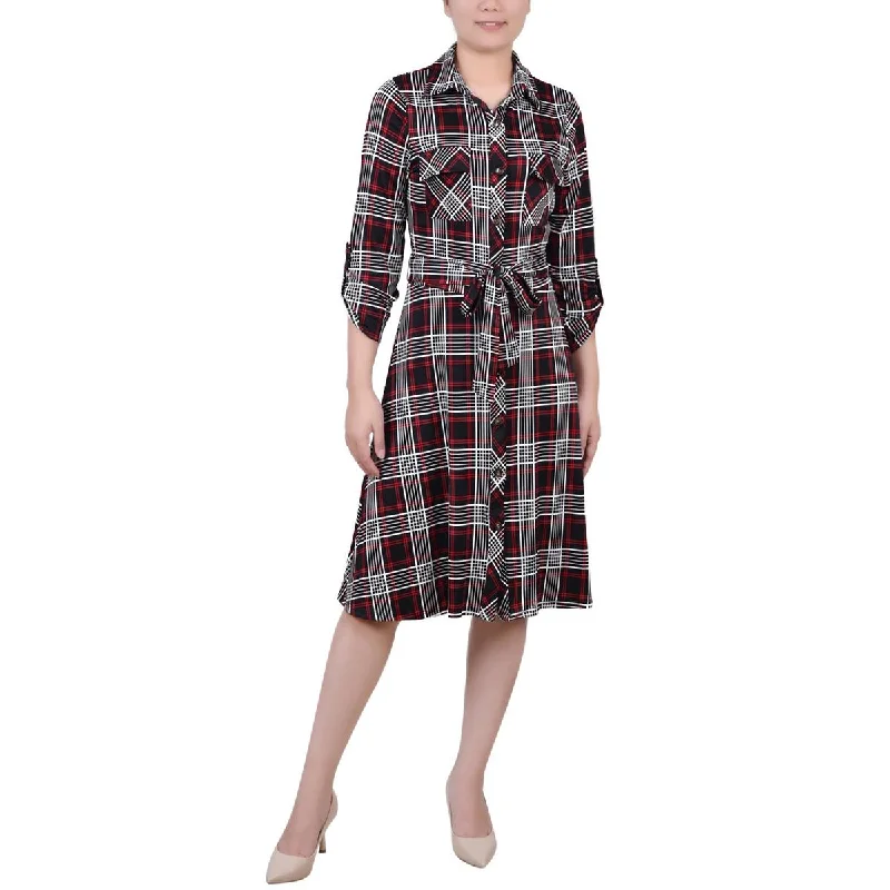 Super Bargain NY Collection Womens Petites Jersey Shirtdress