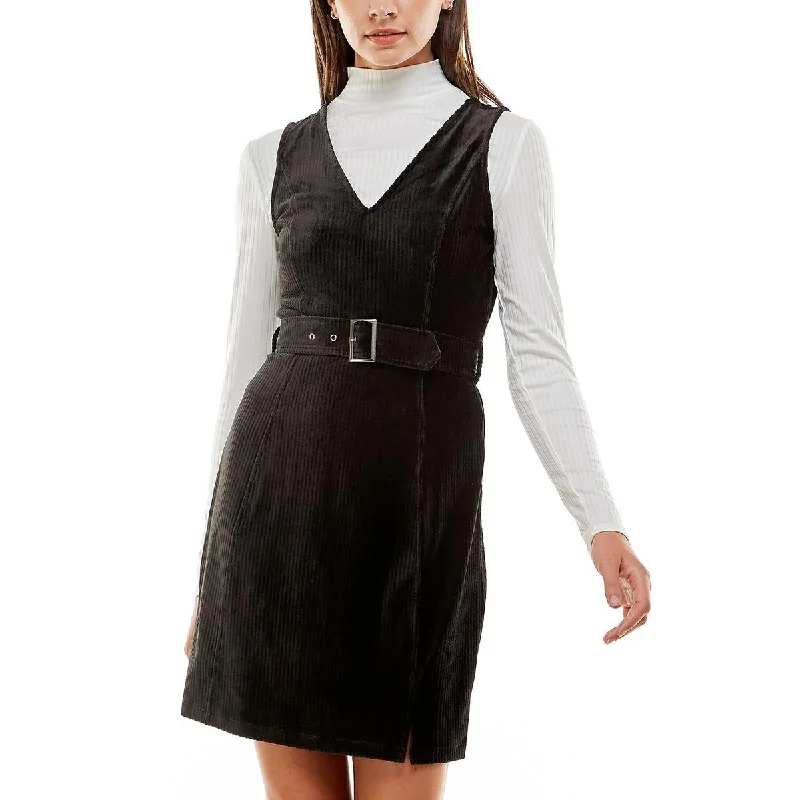 Year-End Clearance Planet Gold Womens Juniors   2PC Velour Shift Dress