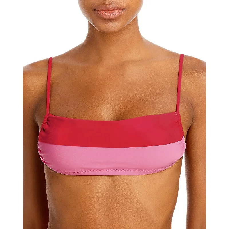 Discount Days PQ Swim Womens Luna Colorblock Bandeau Bikini Swim Top