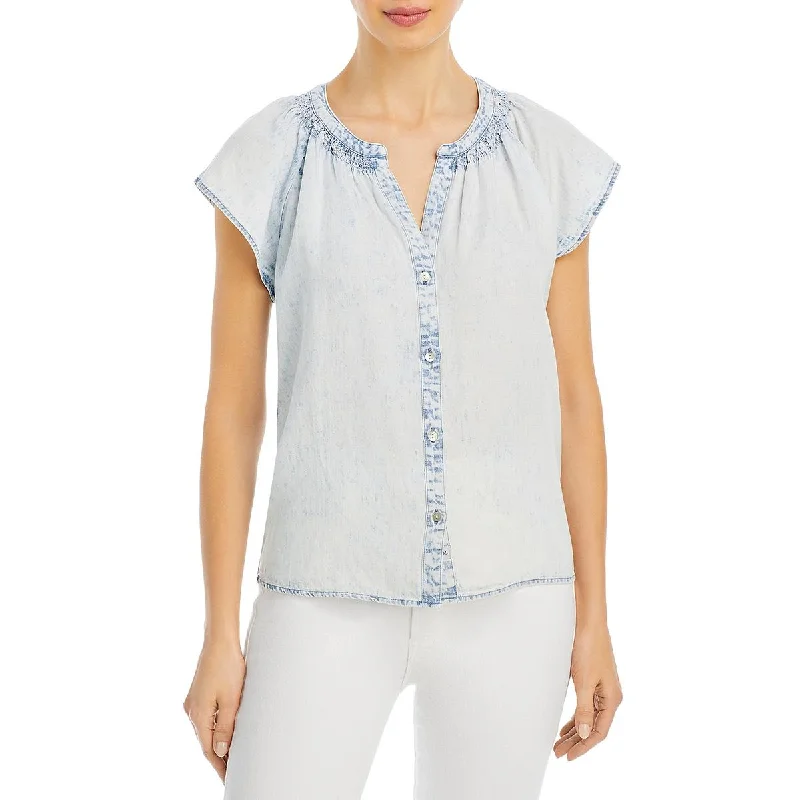 Savings Alert Rails Womens Alena Tencel Acid Wash Button-Down Top