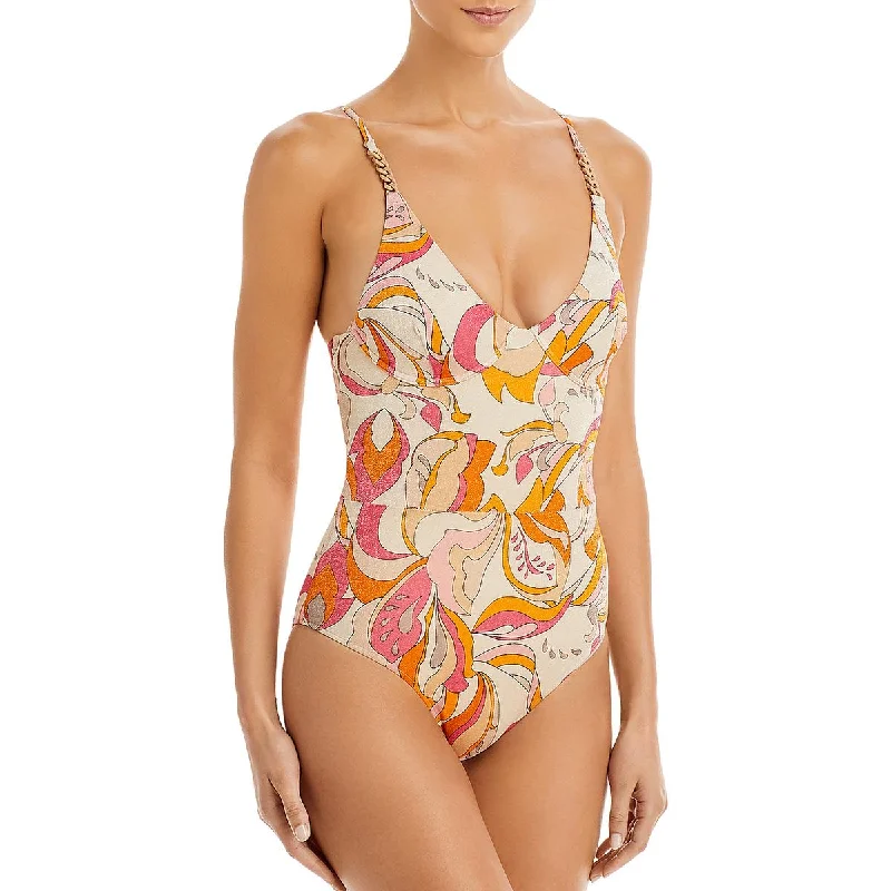 Super Sale Revel Rey Womens Inez Metallic Underwire One-Piece Swimsuit
