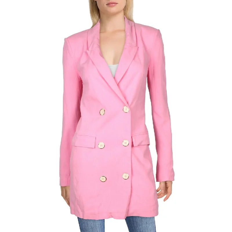 Holiday Sale Ronny Kobo Womens   Slub Business Double-Breasted Blazer