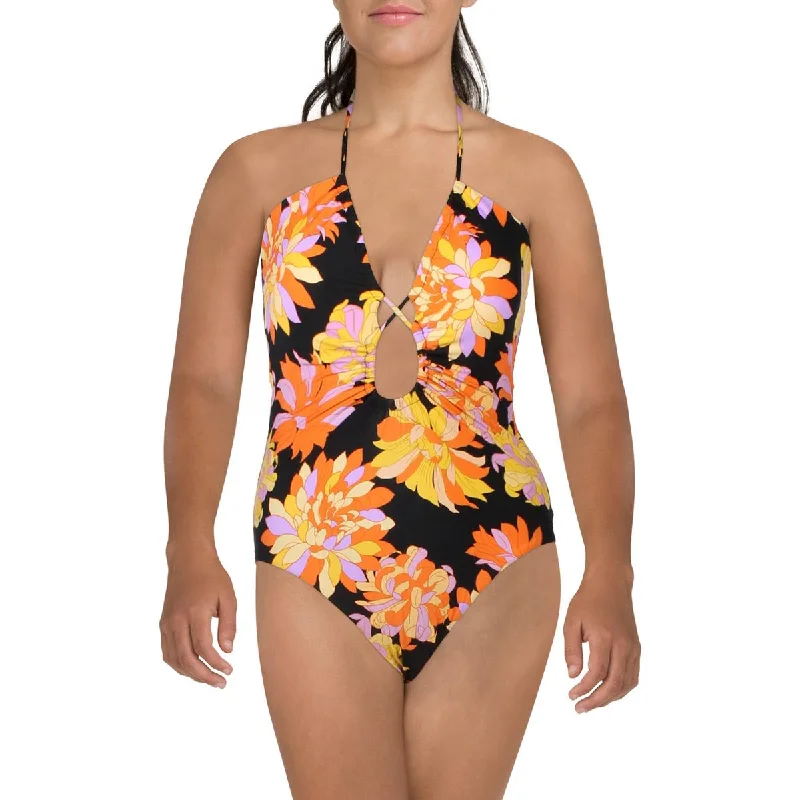 Crazy Deals Seafolly Womens Floral Print Nylon One-Piece Swimsuit