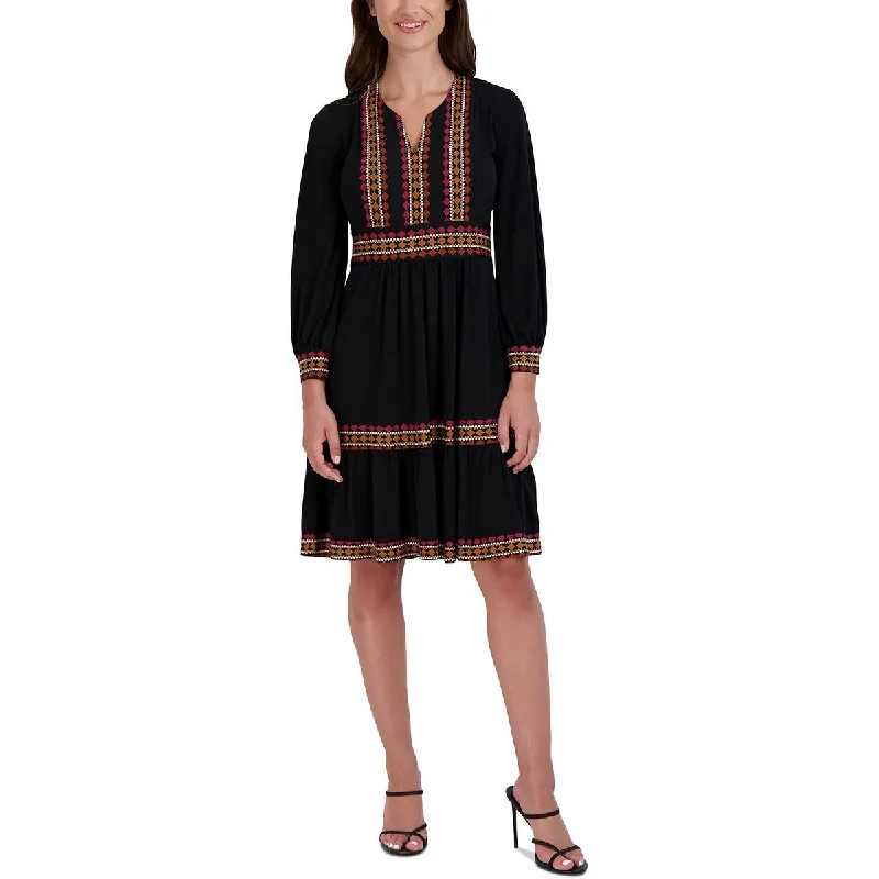 Unbeatable Prices Signature By Robbie Bee Womens Petites Pattern Knee Midi Dress