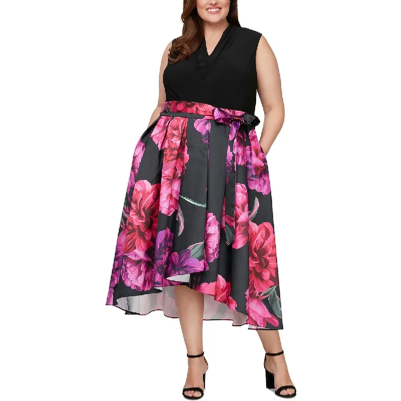 Today's Special SLNY Womens Plus Floral Print  Fit & Flare Dress