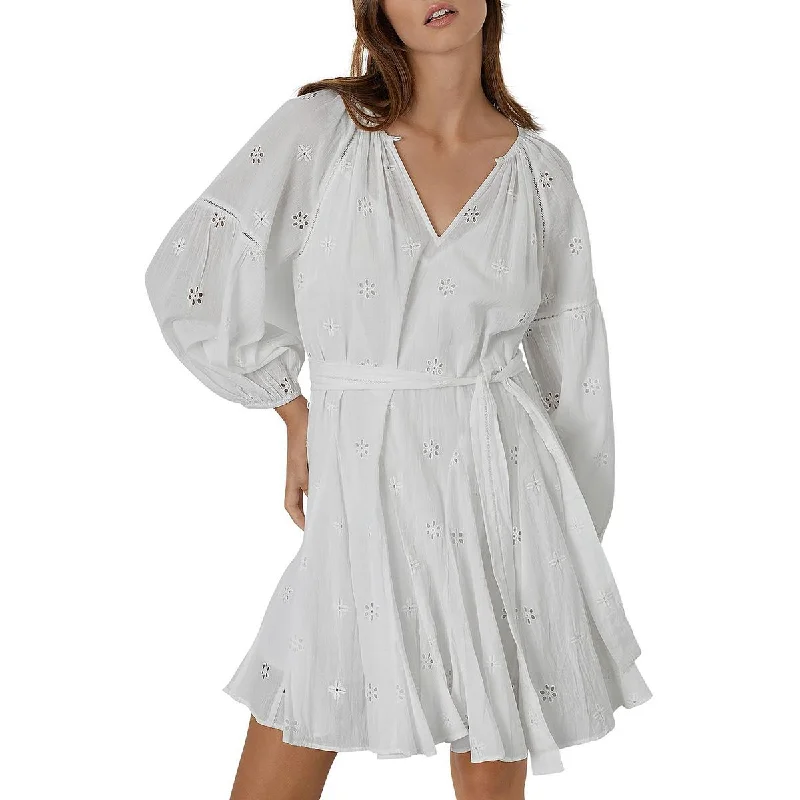 Instant Discount VELVET BY GRAHAM & SPENCER Womens Eyelet Short Mini Dress