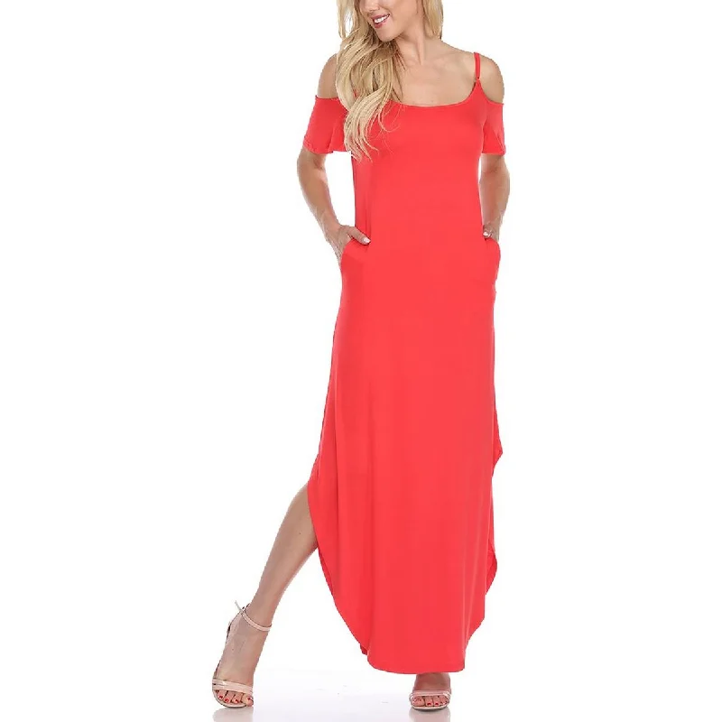 Blowout Sale White Mark Womens Cold Shoulder Long Maxi Dress