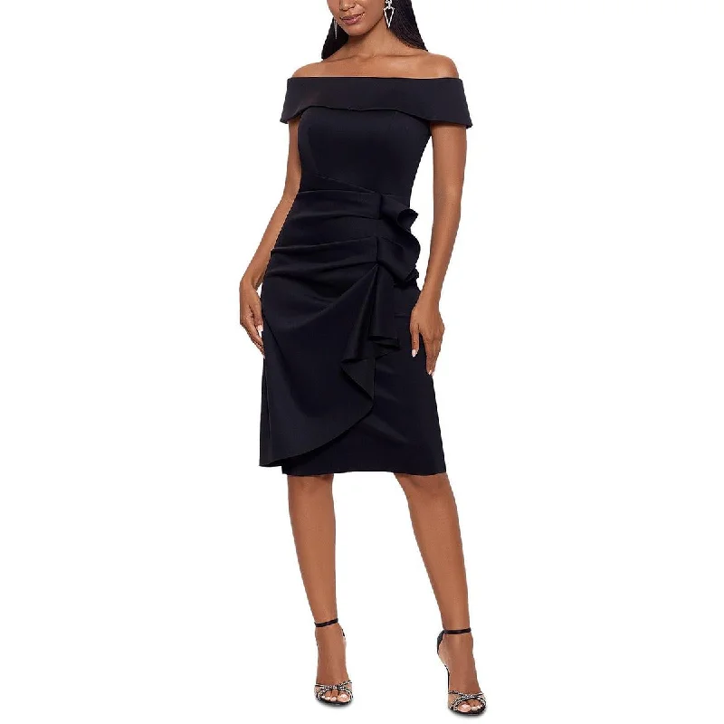 Big Savings Xscape Womens Petites Off-The-Shoulder Sheath Bodycon Dress