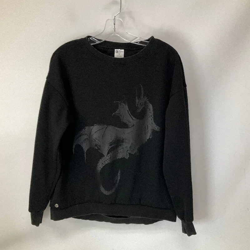 Savings Alert Athletic Top Long Sleeve Crewneck By Cmb In Black, Size: M
