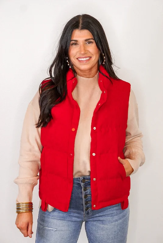 Super Savings Better You Corduroy Red Vest