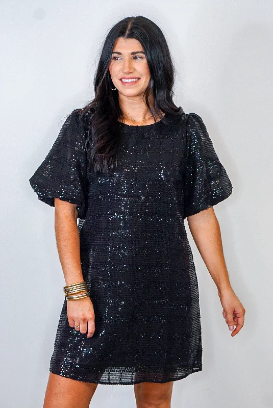 Buy Now Chasing Midnight Black Sequin Dress