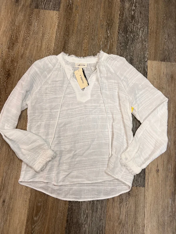 Price Slash Blouse Long Sleeve By Cloth & Stone In White, Size: S