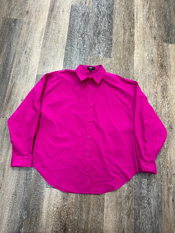 Bonus Savings Blouse Long Sleeve By Express In Pink, Size: M