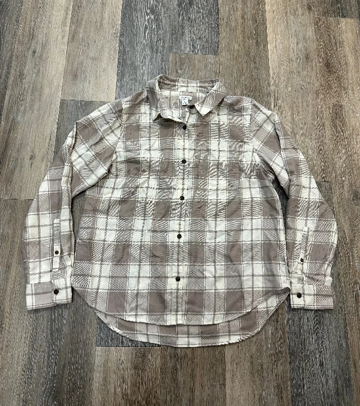 Year-End Sale Blouse Long Sleeve By L.l. Bean In Tan, Size: M