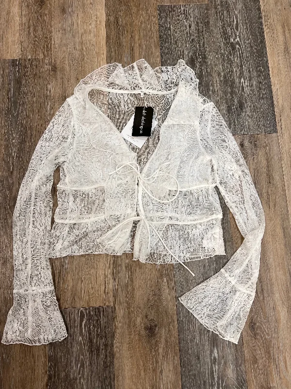 Exclusive Deal Blouse Long Sleeve By NIA In White, Size: M