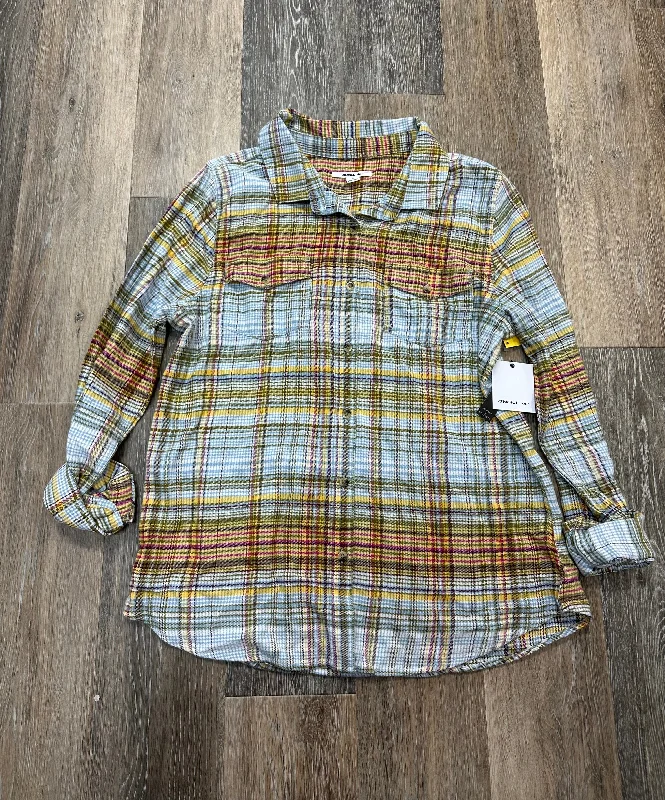 New Deals Blouse Long Sleeve By O’Neill In Plaid Pattern, Size: L
