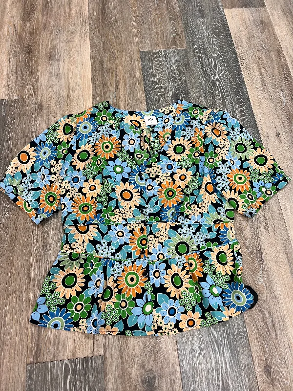 Unbeatable Prices Blouse Short Sleeve By Cabi In Floral Print, Size: M
