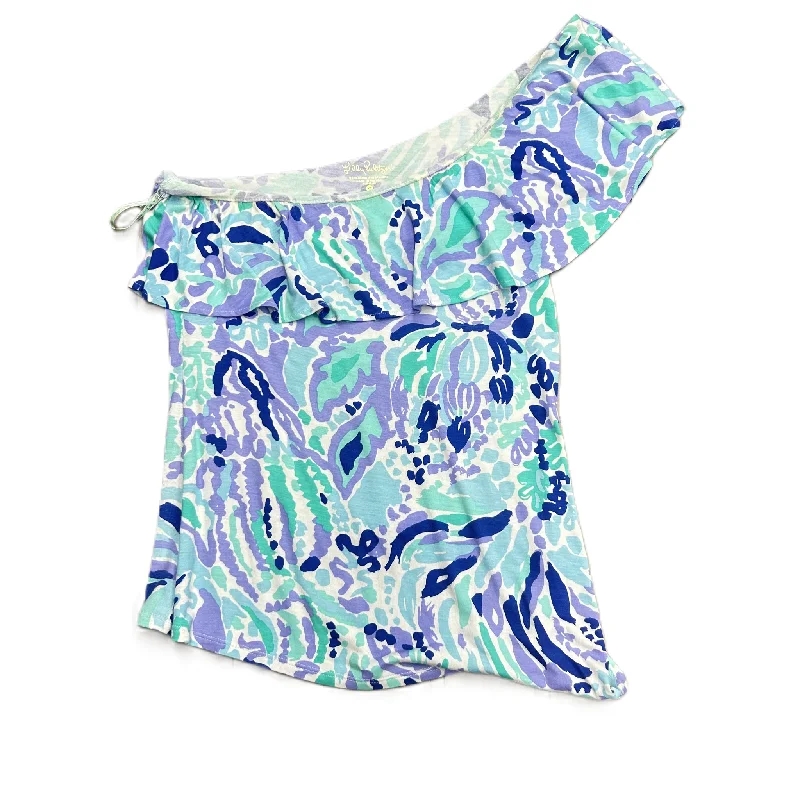Seasonal Clearance Blue & Purple Top Short Sleeve Designer By Lilly Pulitzer, Size: Xs