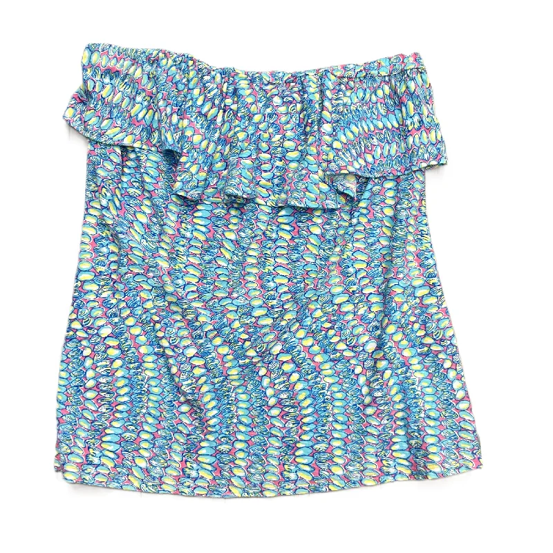 Factory Direct Sale Blue & Yellow Top Sleeveless Designer By Lilly Pulitzer, Size: Xl