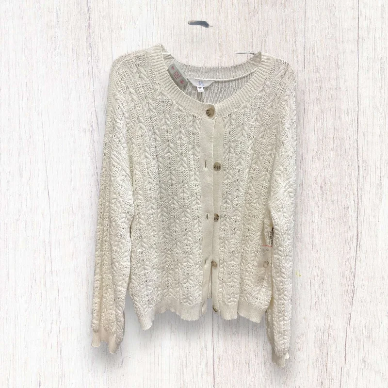 Lowest Price Cream Sweater Cardigan Time And Tru, Size 1x