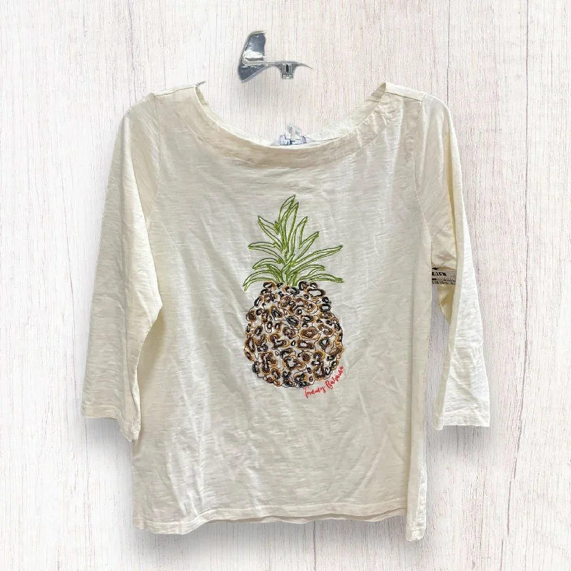 New Arrival Cream Top 3/4 Sleeve Tommy Bahama, Size S