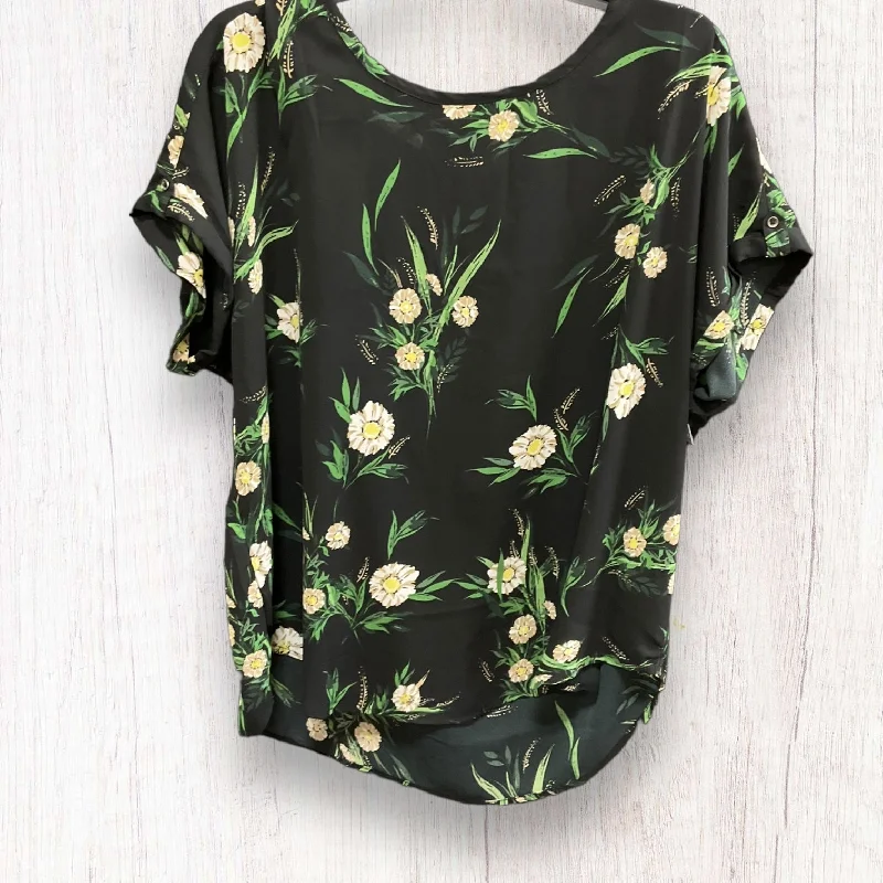Deal Zone Floral Print Top Short Sleeve Basic Maurices, Size Xl