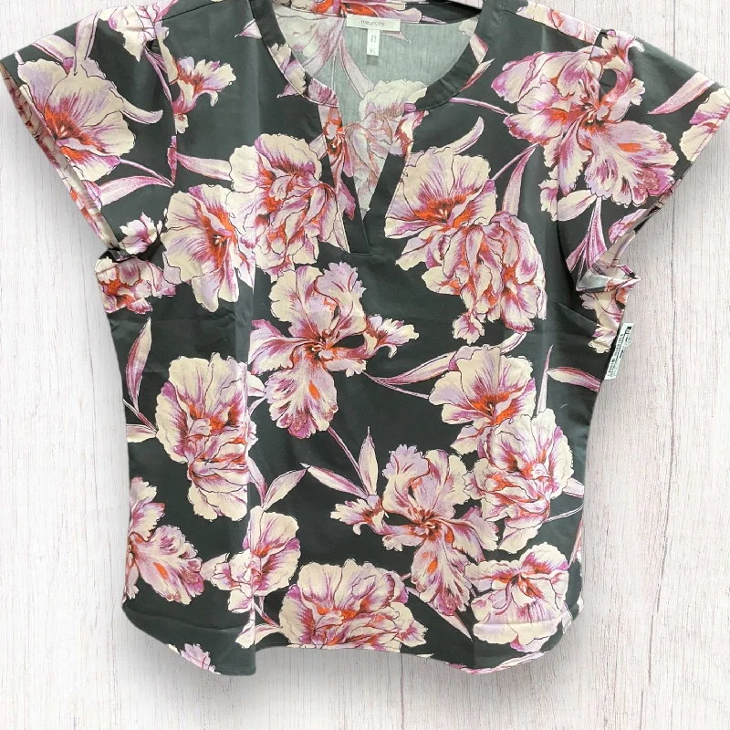Savings Bonanza Floral Print Top Short Sleeve Basic Maurices, Size Xl