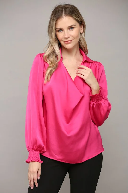Deal Dash Endless Possibilities Fuchsia Satin Top