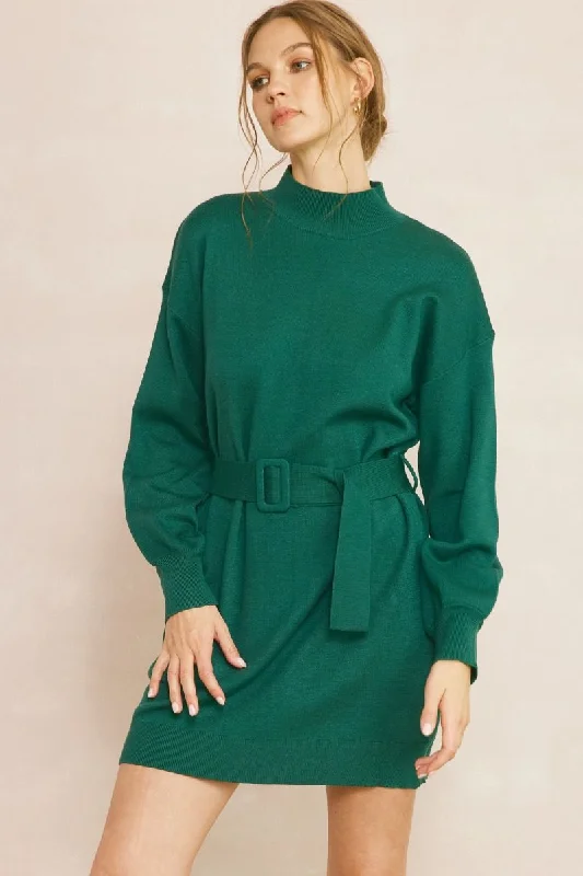 Price Rollback Cozy Dreams Green Knit Dress