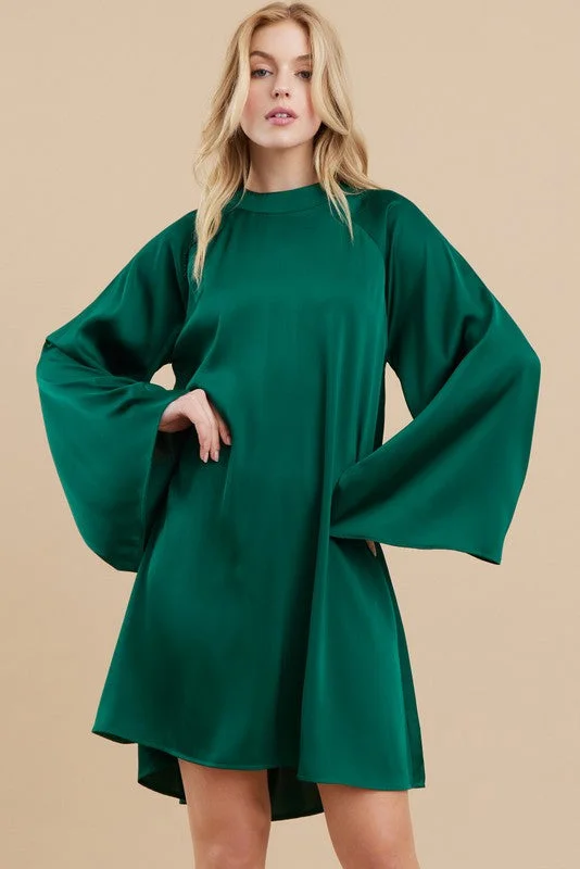 Super Bargain Midnight Wishes Green Satin Dress
