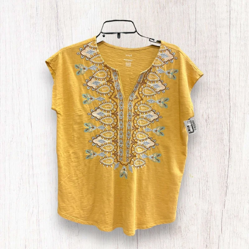 Final Clearance Multi-colored Top Short Sleeve Basic Pure Jill, Size S