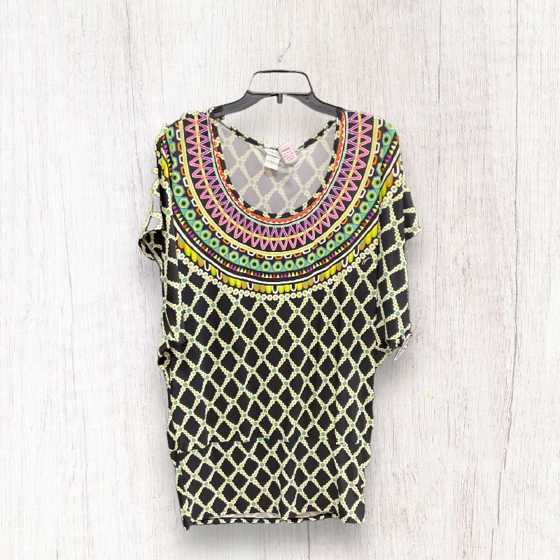 Price Rollback Multi-colored Top Short Sleeve Basic Trina Turk, Size L