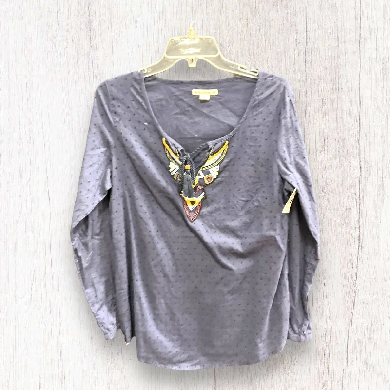 Today’s Deal Navy Top Long Sleeve Ruff Hewn, Size S