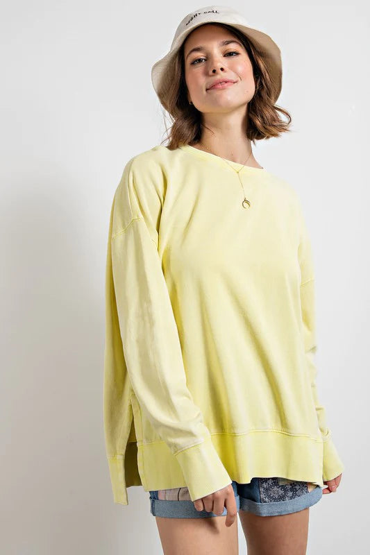 Exclusive Savings Oil Washed Neon Yellow Pullover