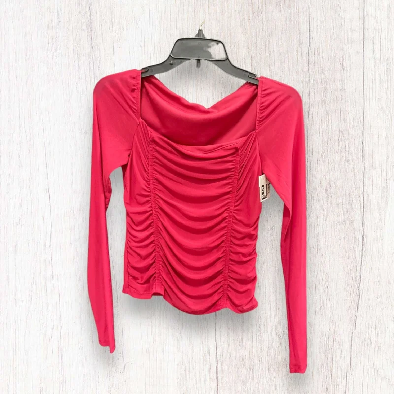 Last Chance Pink Top Long Sleeve Bar Iii, Size S