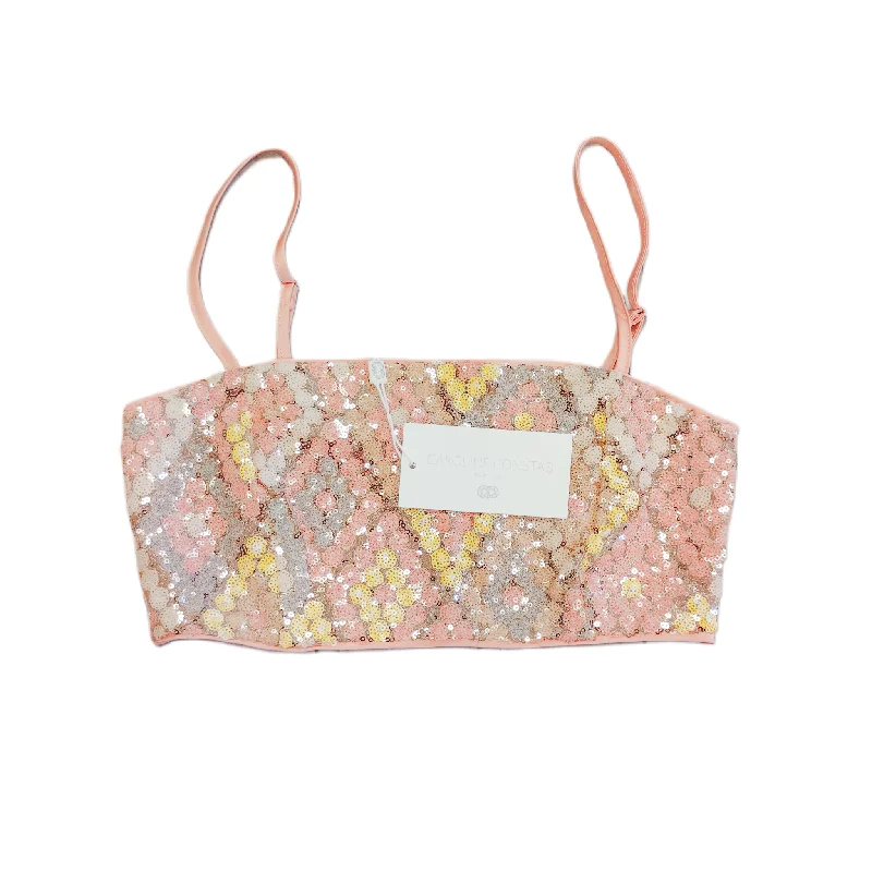 Major Savings Pink & Yellow Bralette By Caroline Constas, Size: S