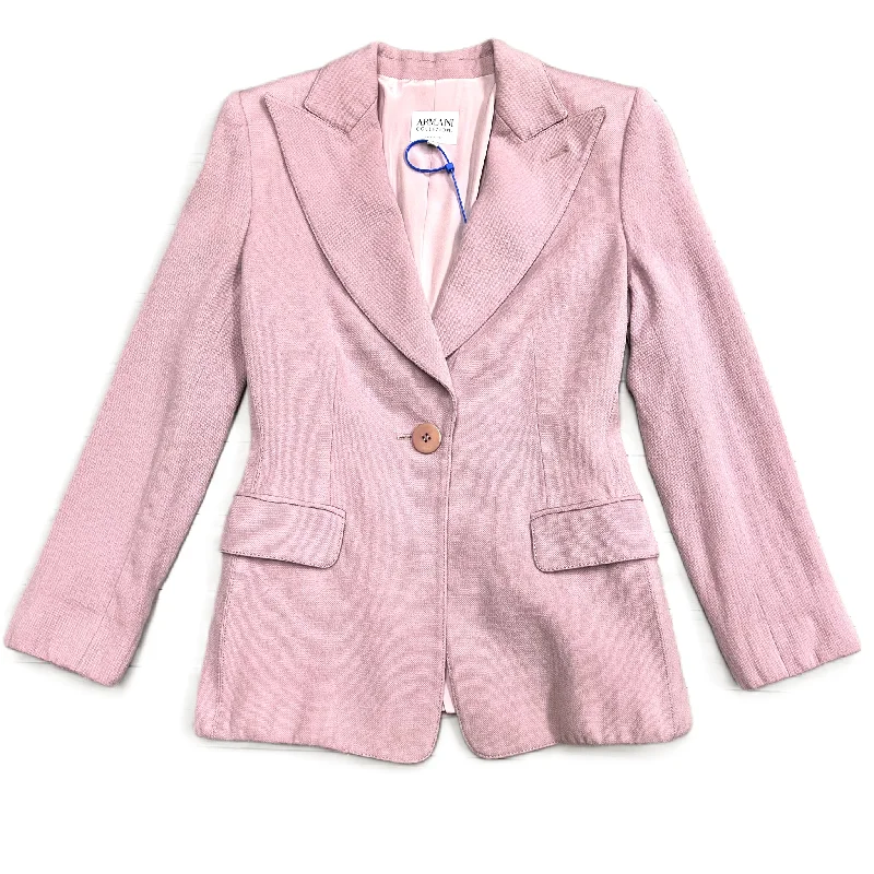 Quick Sale Purple Blazer Luxury Designer By Armani, Size: S