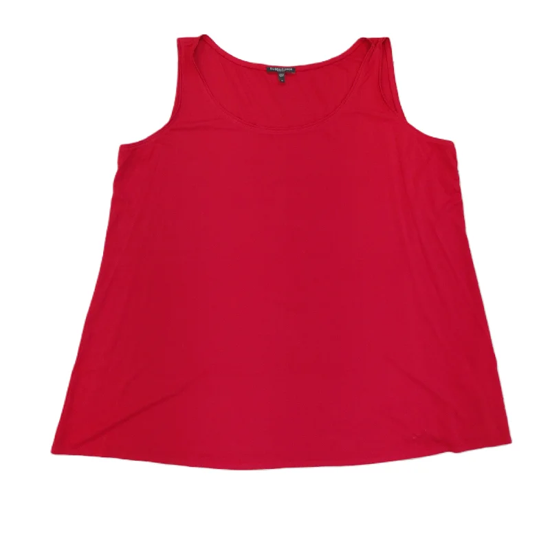 Super Sale Red Top Sleeveless Basic By Eileen Fisher, Size: 1x